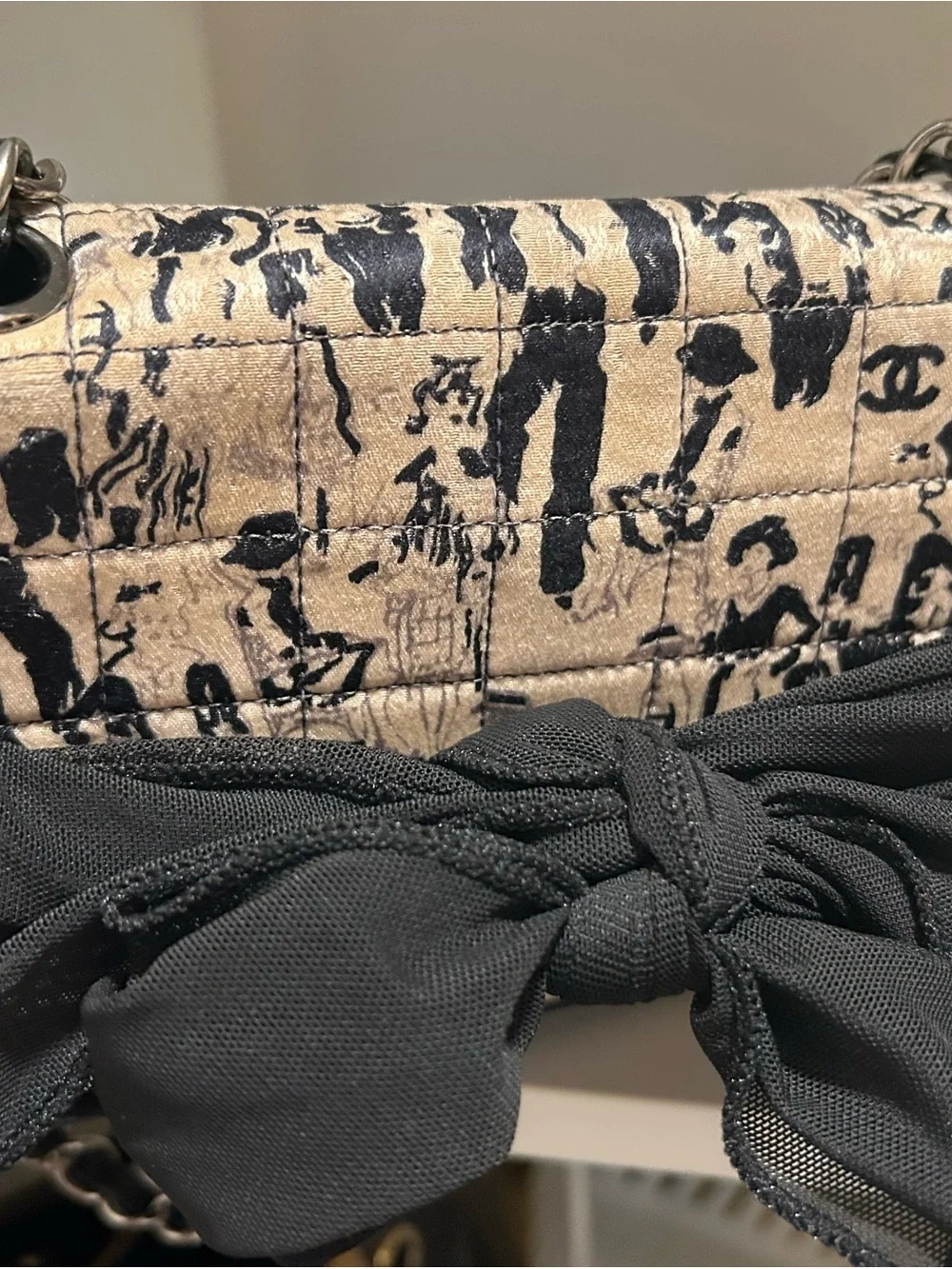 Authentic Vintage Chanel Madamoiselle Choco Bar Scarf bag Limited Edition
